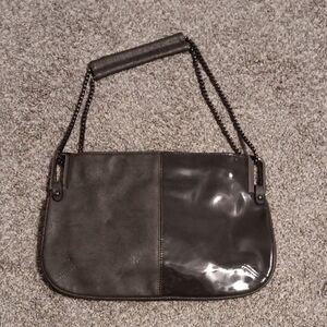 Charming Charlie Glossy Gray On Gray Shoulder Bag
